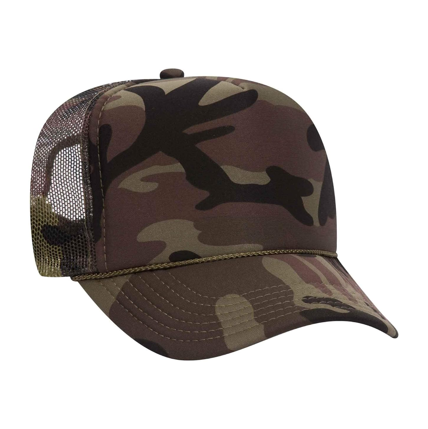 Otto 5-Panel High Crown Foam Trucker Hat - Camo