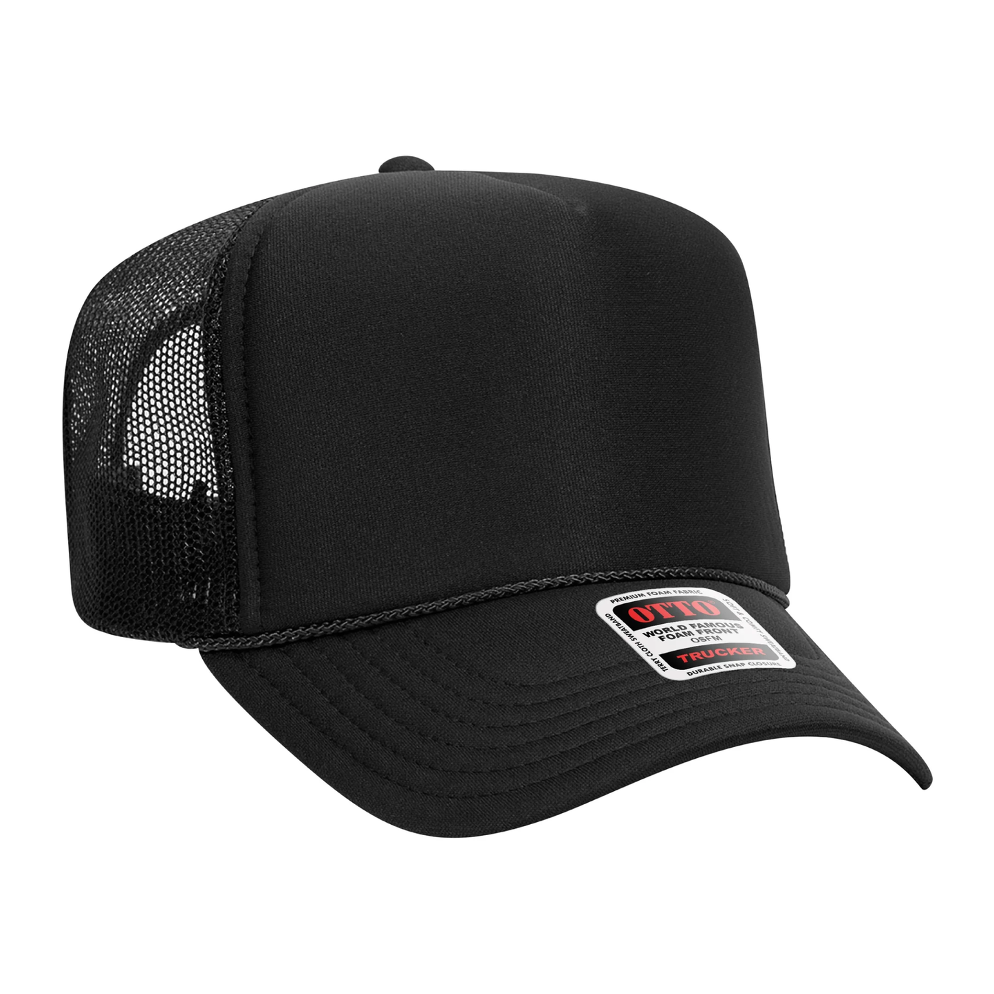 Otto cap youth 5 panel high crown mesh back trucker hat