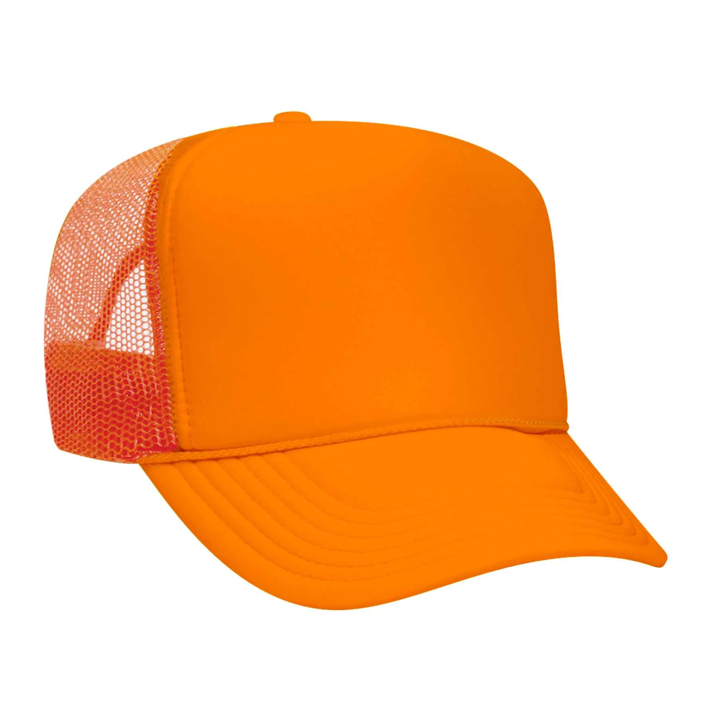 Otto cap youth 5 panel high crown mesh back trucker hat