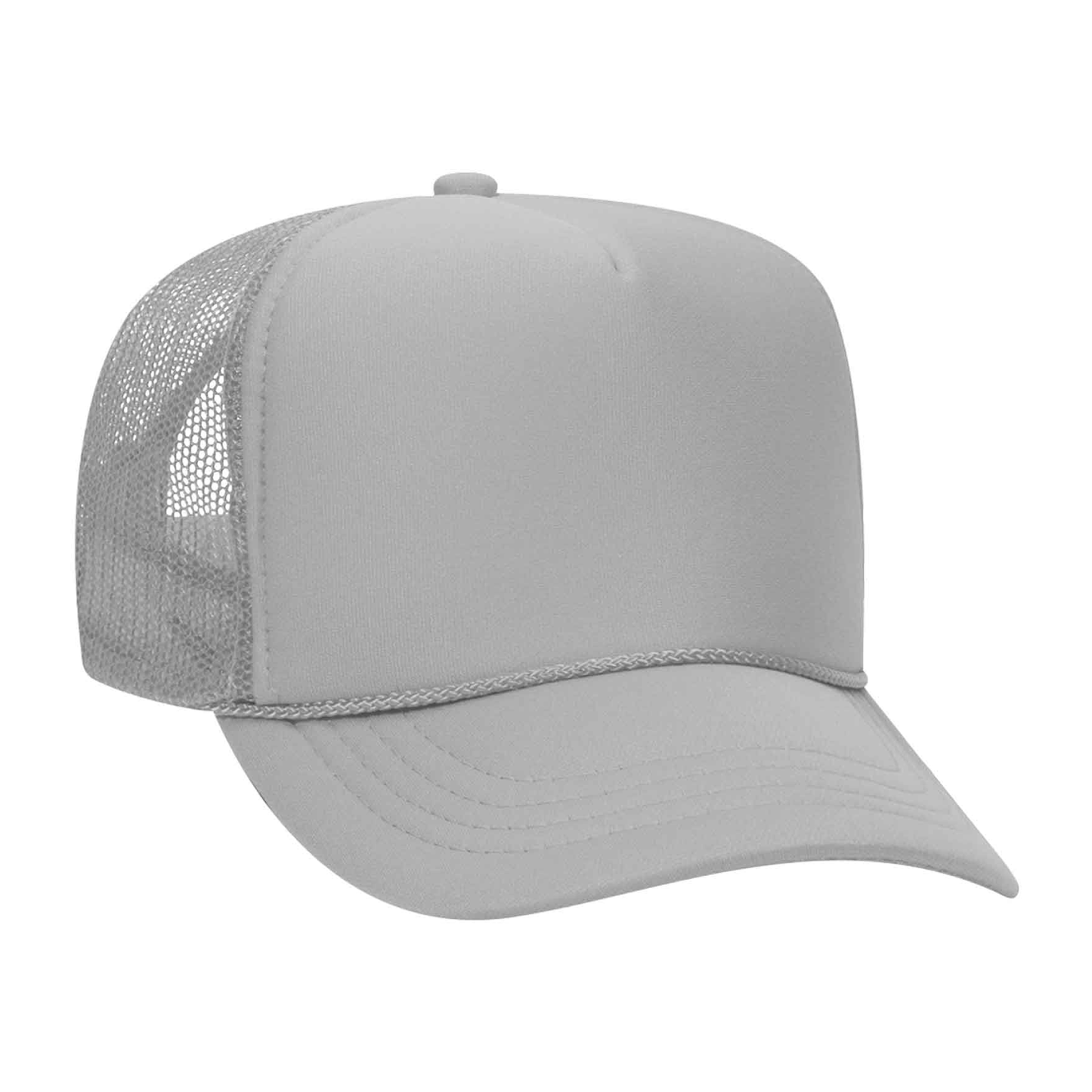 Otto cap youth 5 panel high crown mesh back trucker hat