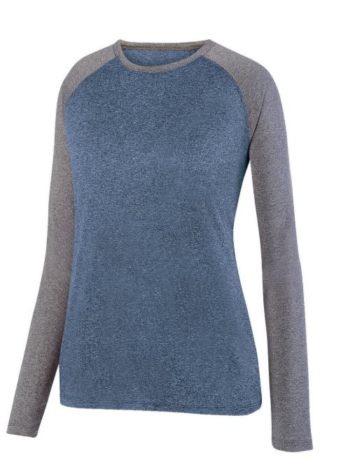 Augusta 2817 Ladies' Kinergy Two Color Long Sleeve Raglan Tee