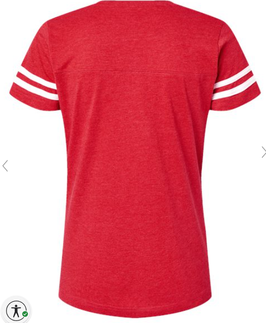 LAT - Women's Football V-Neck Fine Jersey Tee